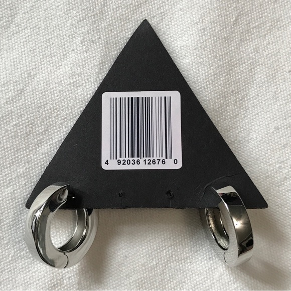 NWT LUV AJ Coco Hinge Hoops Silver Plated $85 RETAIL - Picture 2 of 8